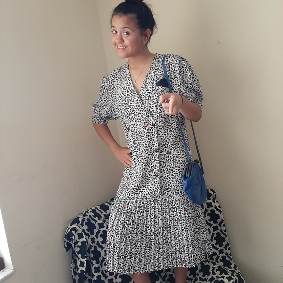 Vintage Art Deco Pleated Accordian Drop Waist 90s - Picture 8 of 8